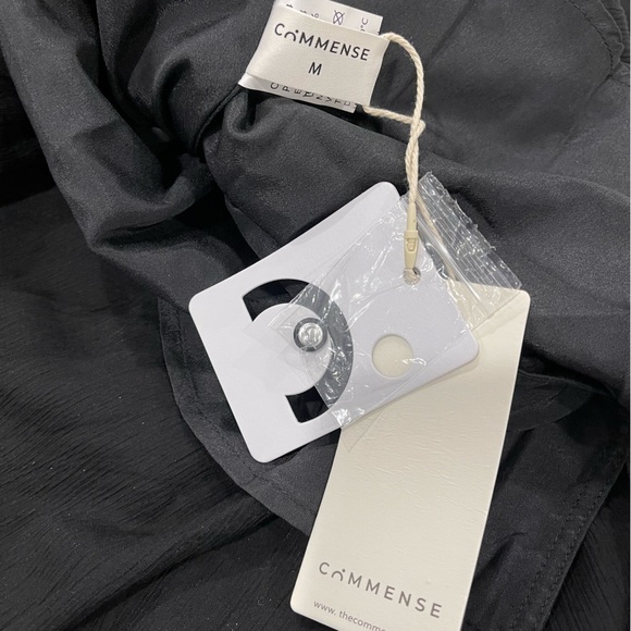 NWT Commense Frenchy Button Split Long Dress Black Medium - Picture 5 of 10